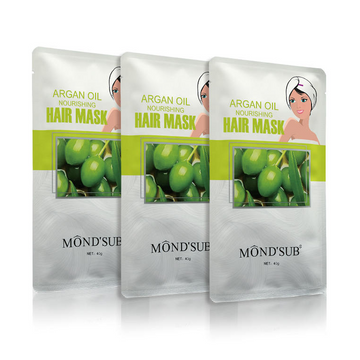 Mondsub Elastic Disposable Hair Mask 40G – Argan Oil, Coconut Oil & Shea Butter , Deep Nourishing, Hydrating & Strengthening Treatment for Damaged & Dry Hair
